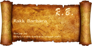 Rakk Barbara névjegykártya